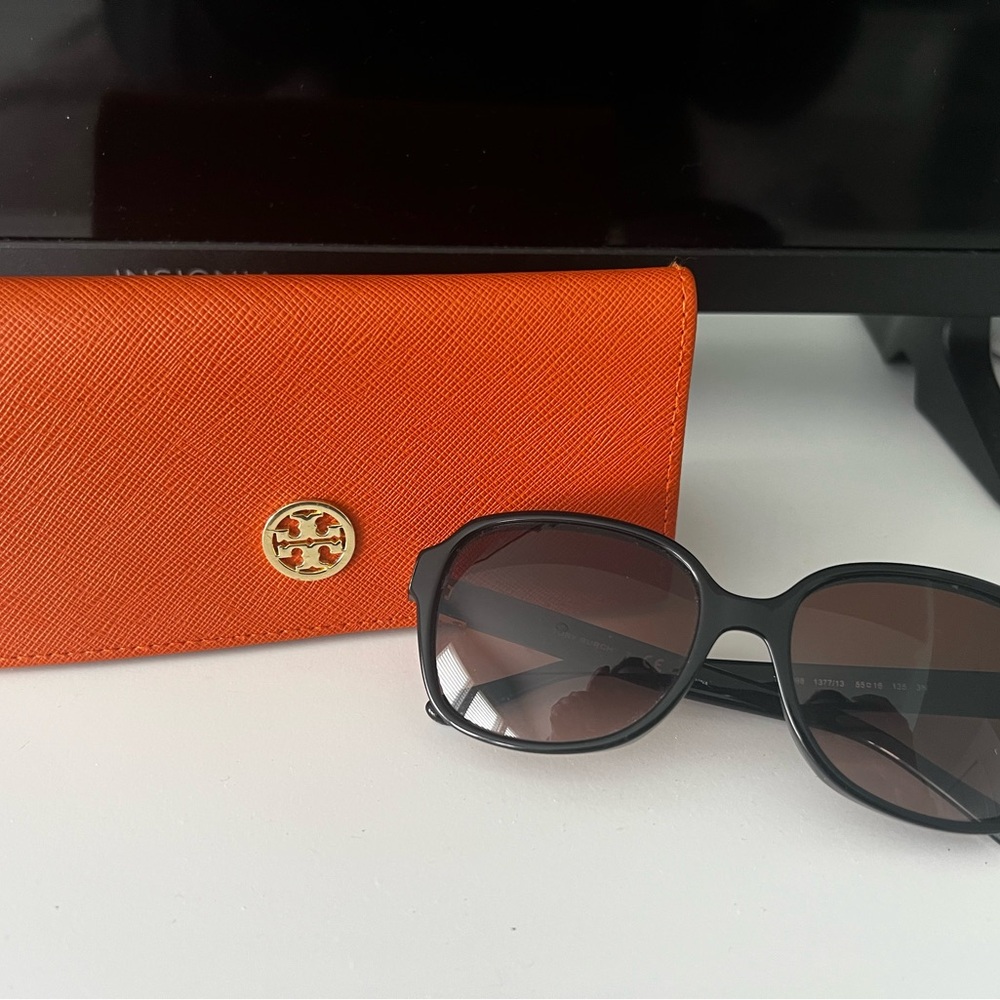 Tory Burch Black Sunglasses with Orange Case